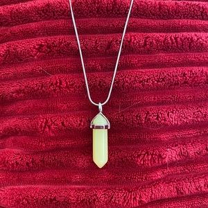 Olive Quartz Pendant Necklace